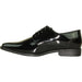 "Black Bravo Patent Tuxedo Oxford - Pointy Square Toe Mens Shoes" - USA Men's Outlet