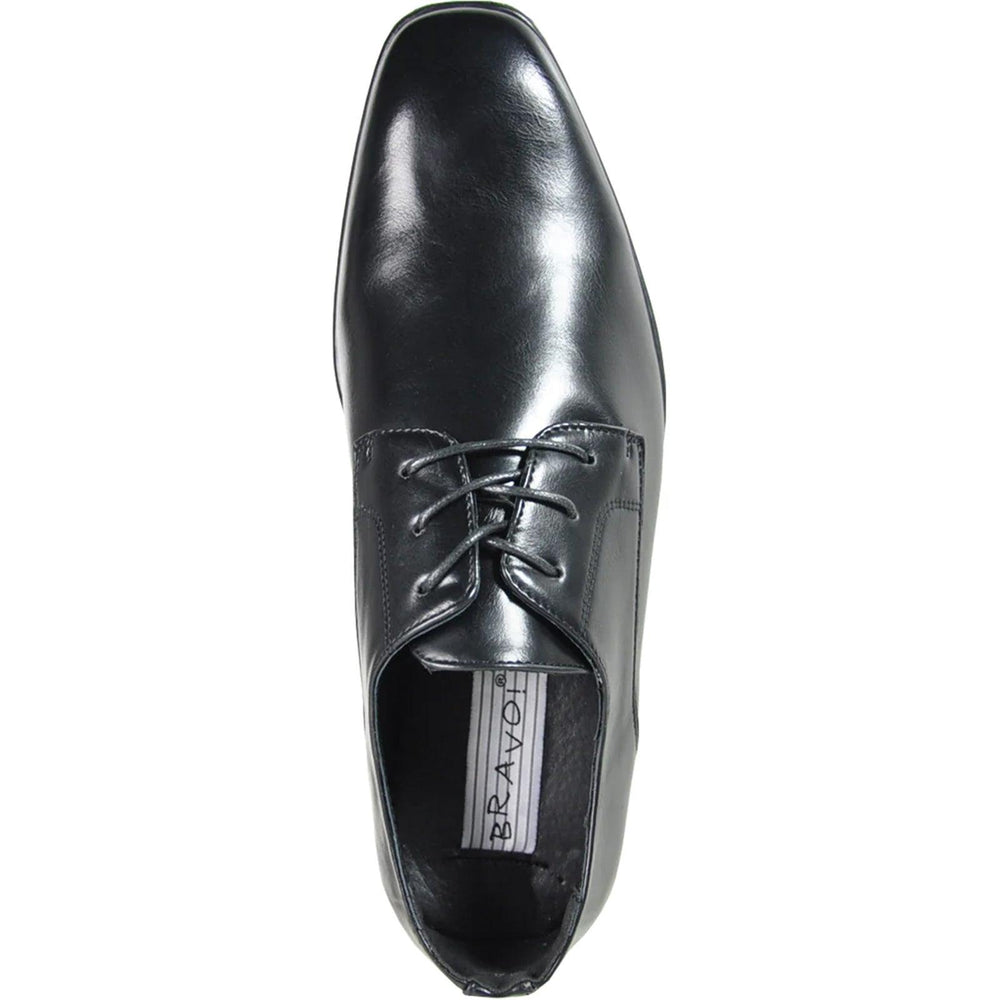 "Black Bravo Plain Toe Mens Oxfords - Timeless Elegance" - USA Men's Outlet