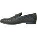 "Black Glitter Sequin Tuxedo Loafers by Bravo: Stylish Menswear for Your Prom Night" - USA Men's Outlet