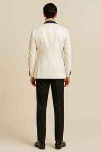 "Xavier" White Tuxedo Jacket