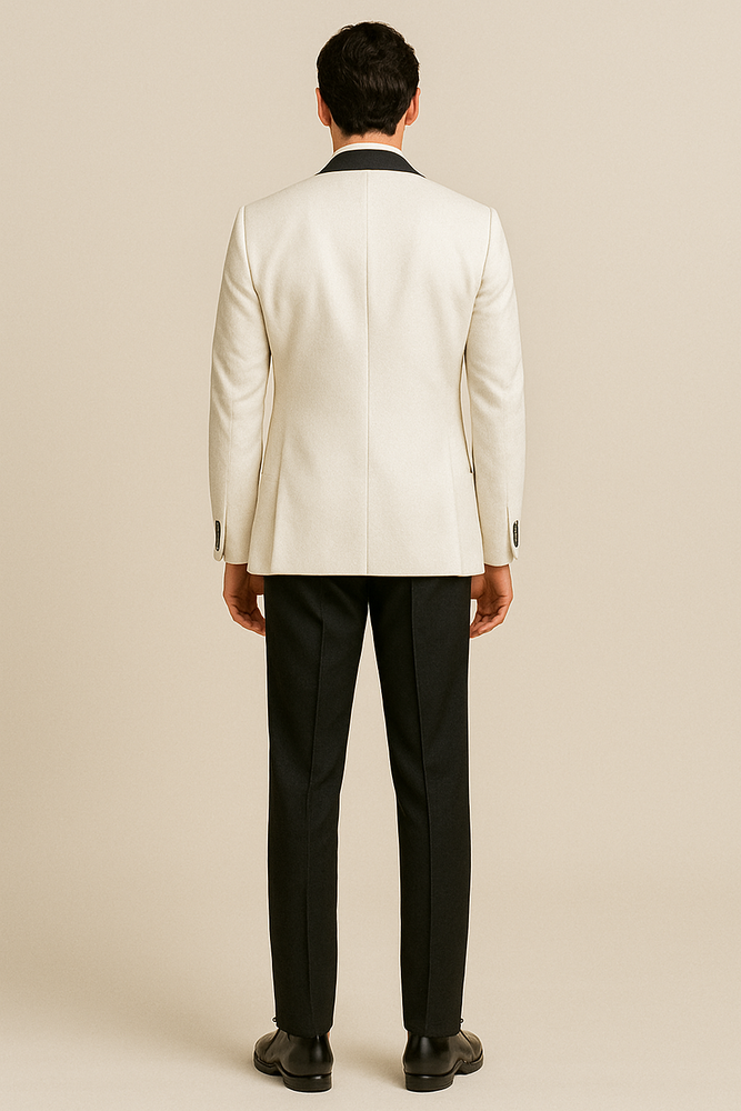 "Xavier" White Tuxedo Jacket
