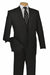 "Black Modern Cut Poplin 2-Button Suit: Apollo King" - USA Men's Outlet