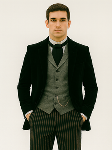 Black Velvet Roderick Smoking Jacket – Men's Evening Wear