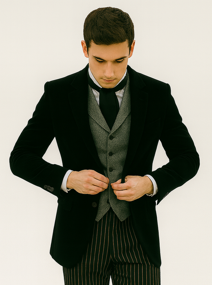 Black Velvet Roderick Smoking Jacket – Men's Evening Wear