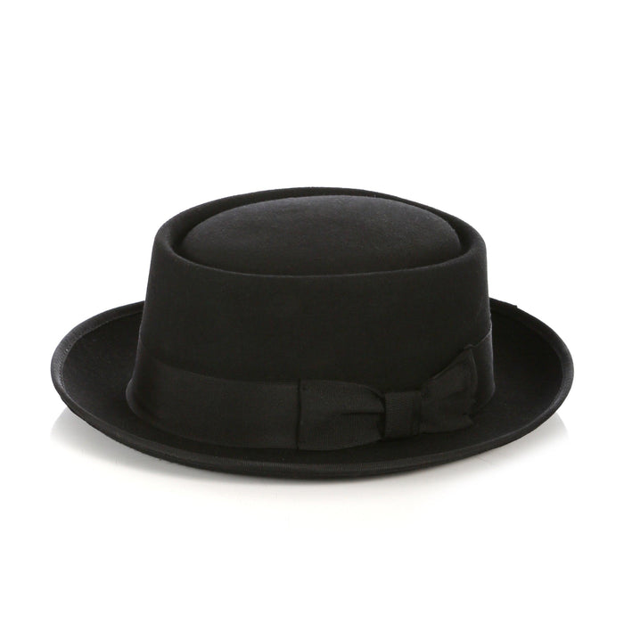 Black Premium Wool Pork Pie Hat
