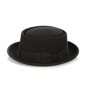 Black Premium Wool Pork Pie Hat