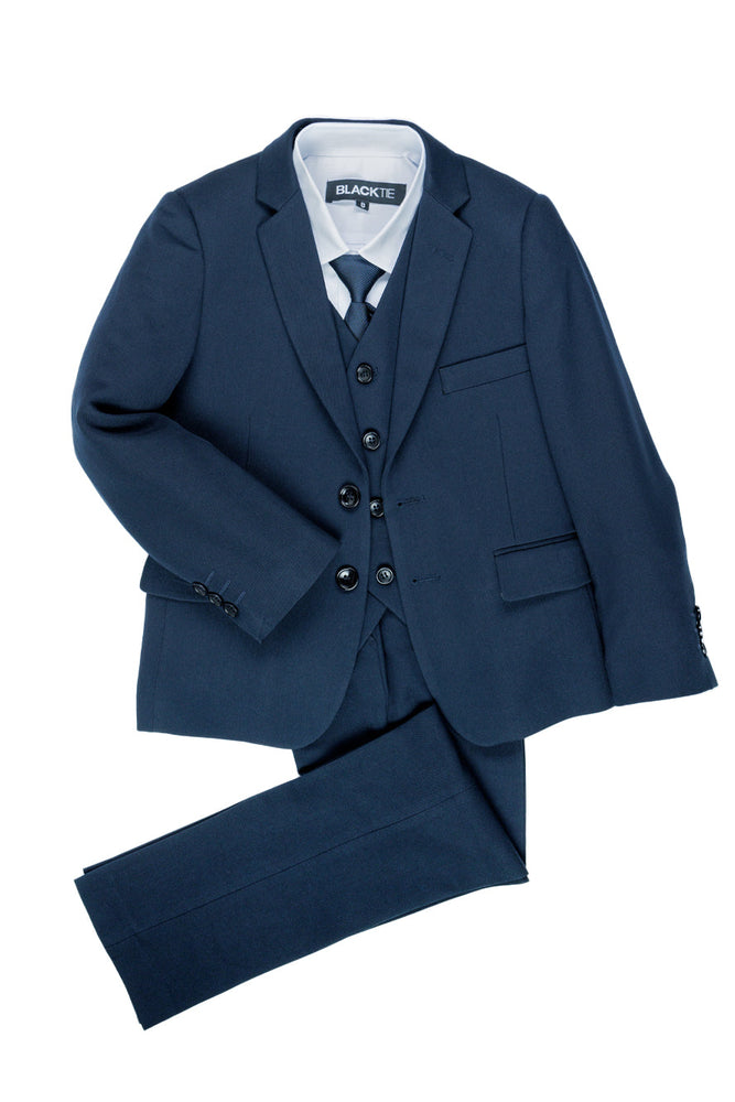 "Liam" Kids Midnight Blue Suit (5-Piece Set)