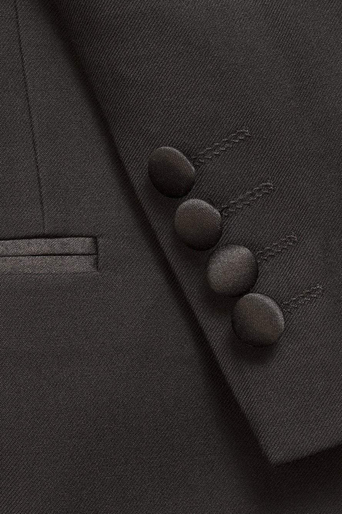 "Notch Satin Edge" Black Tuxedo Jacket (Separates)