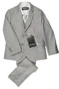 "Premium" Kids Heather Grey 5-Piece Wool Blend Suit