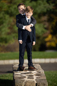 "Premium" Kids Midnight Navy 5-Piece Wool Blend Suit