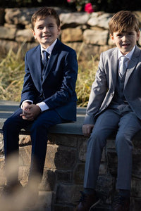 "Premium" Kids Sapphire Blue 5-Piece Wool Blend Suit
