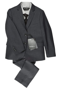 "Premium" Kids Steel Grey 5-Piece Wool Blend Suit