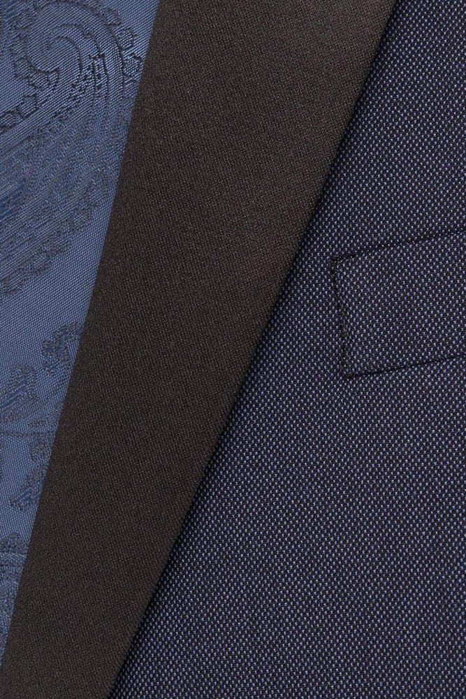 "Sebastian" Indigo Pindot Tuxedo Jacket (Separates)