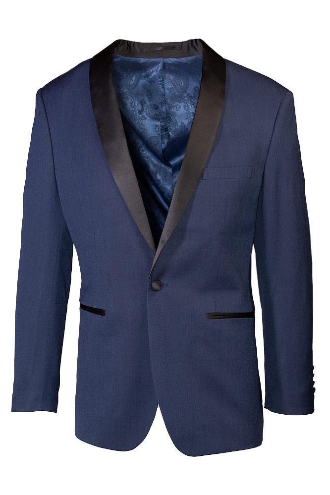 "Sebastian" Indigo Pindot Tuxedo Jacket (Separates)