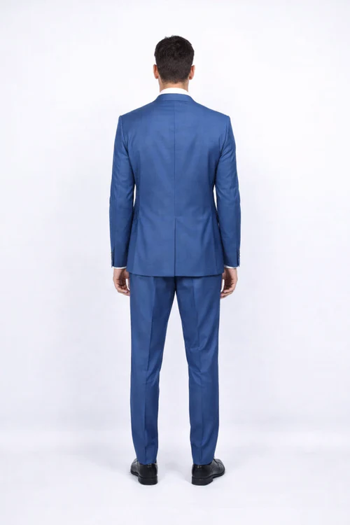 Blue Slim Fit Men’s Suit by Rossiman Rossi | Skinny Style with 1-Button Jacket – Italian Tailored Modern Formalwear