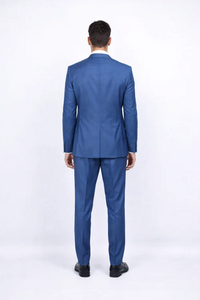 Blue Slim Fit Men’s Suit by Rossiman Rossi | Skinny Style with 1-Button Jacket – Italian Tailored Modern Formalwear