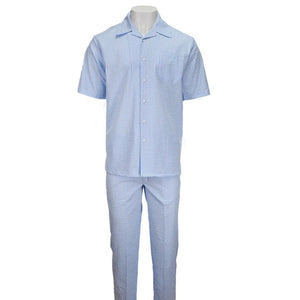 Blue Seersucker 2pc Set