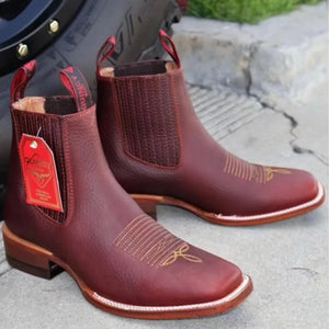Men's Quincy Boots Shedron Brown Ankle Boots Square Toe