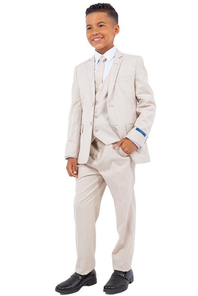 Boys' Tan Vested Perry Ellis Wedding Suit: Class & Elegance - USA Men's Outlet