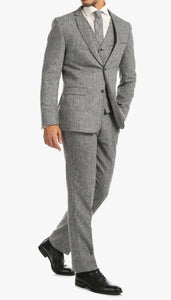 Bradford Grey Slim Fit 3 Piece Tweed Suit H-1