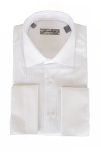 "Maurizio" White Laydown Tuxedo Shirt