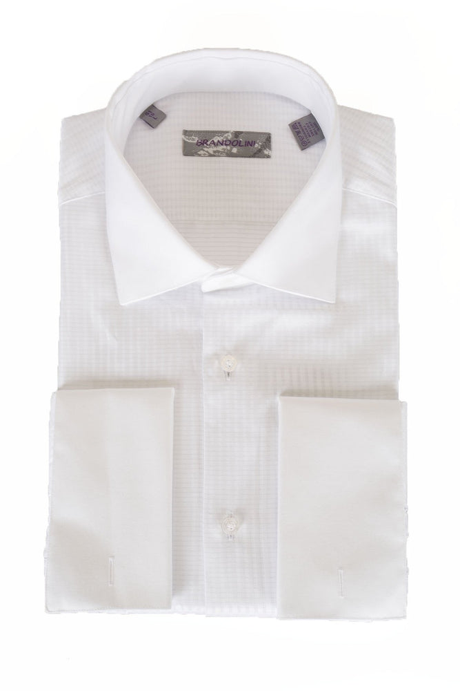 "Maurizio" White Laydown Tuxedo Shirt