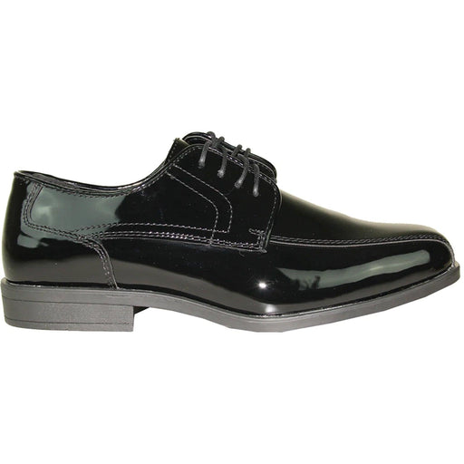 "Bravo Black Double Runner Shiny Patent Dress Shoe: The Perfect Topper for your Formal Wedding or Prom". - USA Men's Outlet