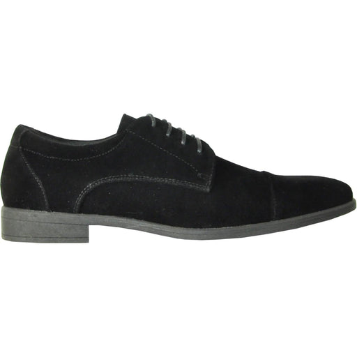 "Bravo Black Suede Cap-Toe Dress Shoes for Weddings & Prom" - USA Men's Outlet