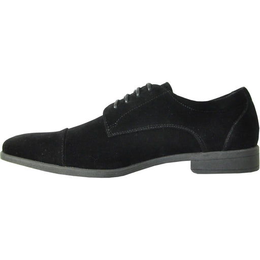 "Bravo Black Suede Cap-Toe Dress Shoes for Weddings & Prom" - USA Men's Outlet