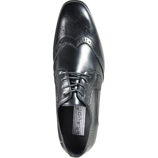 Bravo - Black Wingtip Lace-Up Dress Shoes - 1920s Vintage Style - USA Men's Outlet