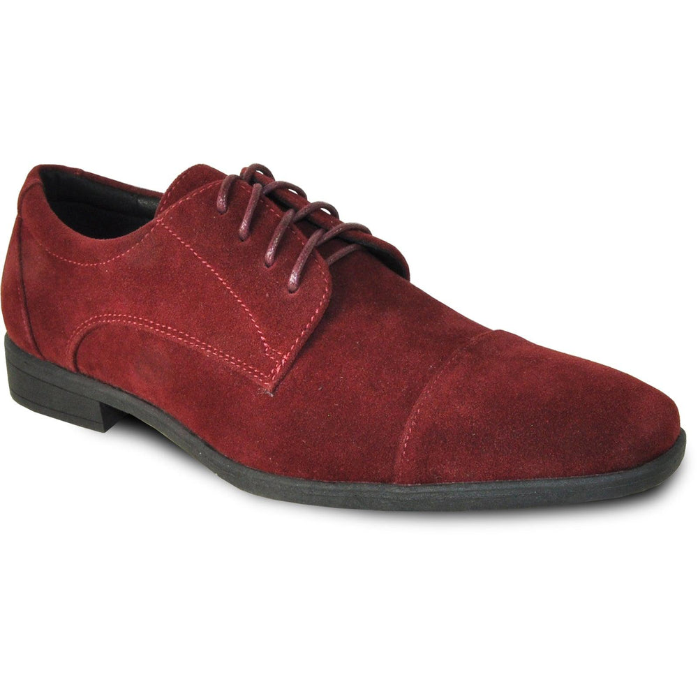 Bravo Burgundy Suede Cap Toe Dress Shoes - Wedding & Prom Style - USA Men's Outlet