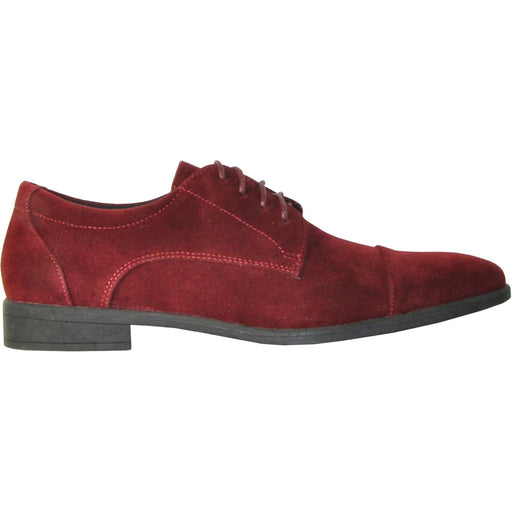 Bravo Burgundy Suede Cap Toe Dress Shoes - Wedding & Prom Style - USA Men's Outlet