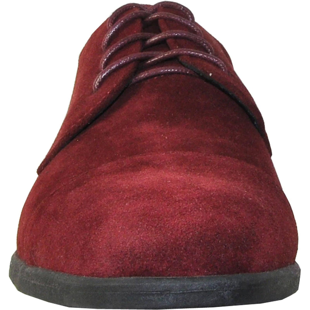 Bravo Burgundy Suede Cap Toe Dress Shoes - Wedding & Prom Style - USA Men's Outlet