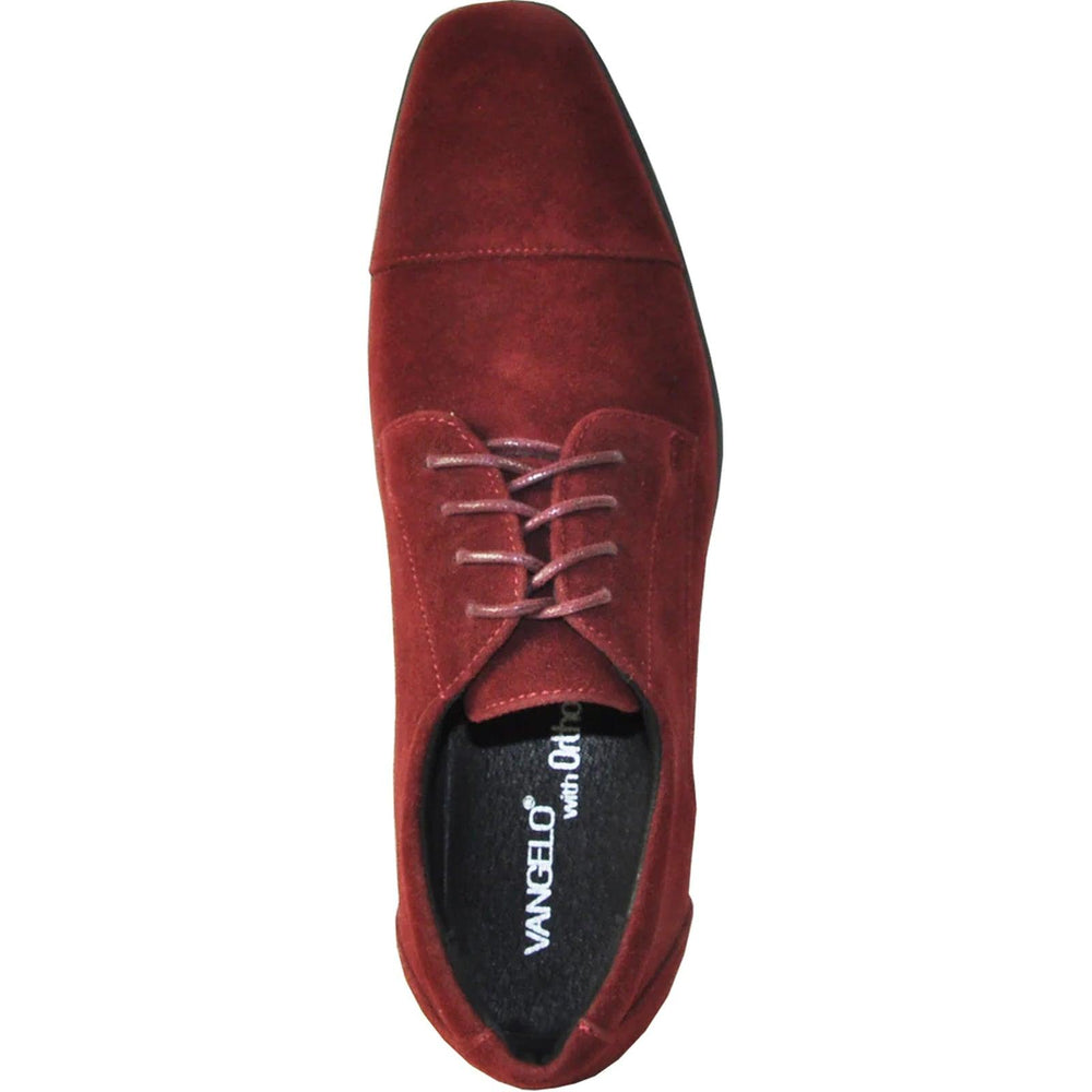 Bravo Burgundy Suede Cap Toe Dress Shoes - Wedding & Prom Style - USA Men's Outlet