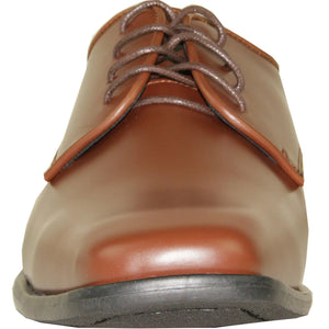 "Bravo Cognac Modern Oxford Dress Shoe: Pointed Square Toe" - USA Men's Outlet