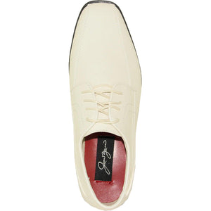 "Bravo Ivory Double Runner Shiny Patent Dress Shoes: Refined for Weddings & Proms" - USA Men's Outlet