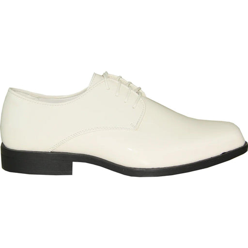 Bravo "Ivory Shine" Classic Plain Tuxedo Oxford Dress Shoes - USA Men's Outlet