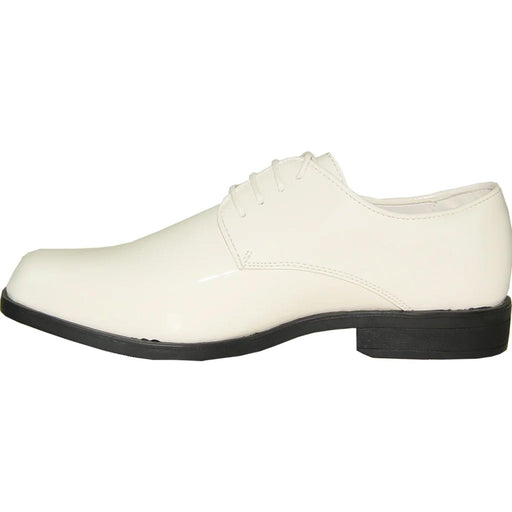 Bravo "Ivory Shine" Classic Plain Tuxedo Oxford Dress Shoes - USA Men's Outlet