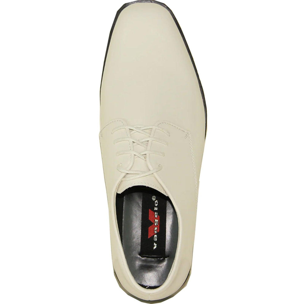 Bravo "Ivory Shine" Classic Plain Tuxedo Oxford Dress Shoes - USA Men's Outlet