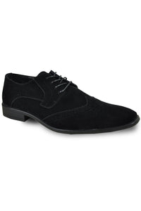 "King" Black Suede Tuxedo Shoes