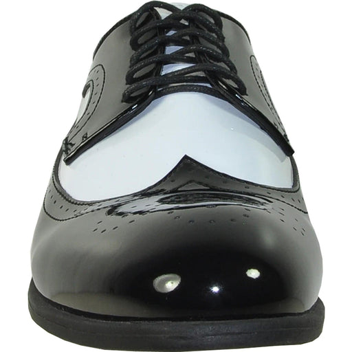 Bravo Men's 1920s Gangster Wingtip Dress Shoe - Black & White - USA Men's Outlet