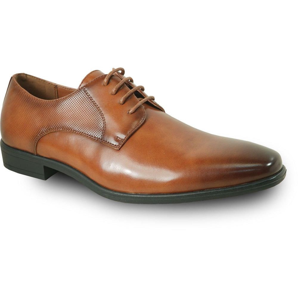 Bravo Men’s Antique Cognac Lace-Up Plain Toe Oxford Dress Shoes - USA Men's Outlet