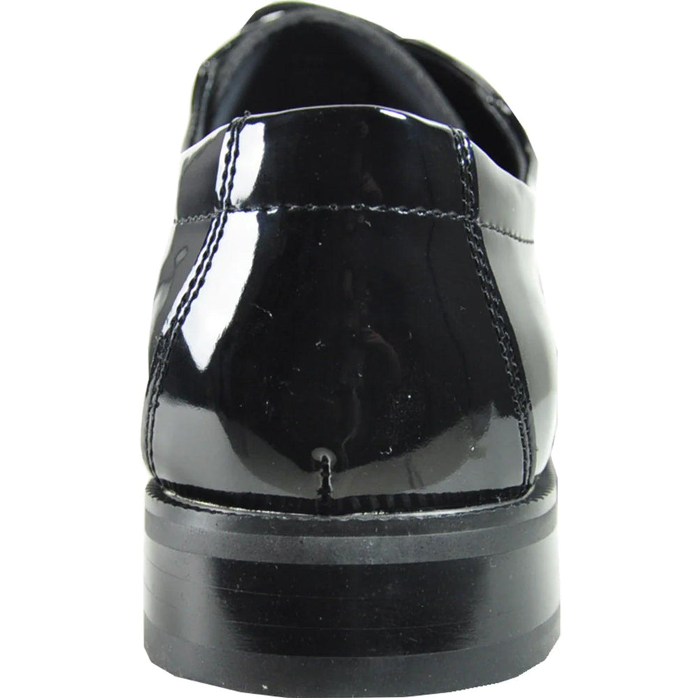 Bravo Men's Black Shiny Patent Tuxedo Shoe w/Round Toe - USA Men's Outlet