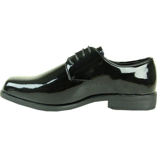 "Bravo Men's Classic Shiny Patent Tuxedo Dress Shoes - Plain Square-Toe in Black" - USA Men's Outlet