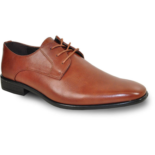 "Bravo Men's Crafted Brown Pointed Plain Toe Oxford Dress Shoe" - USA Men's Outlet