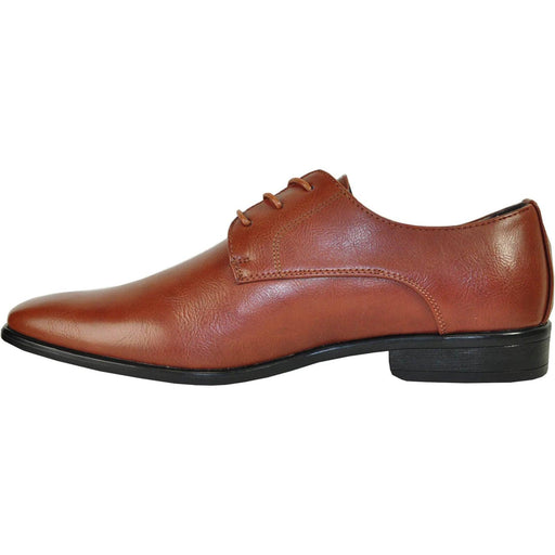 "Bravo Men's Crafted Brown Pointed Plain Toe Oxford Dress Shoe" - USA Men's Outlet