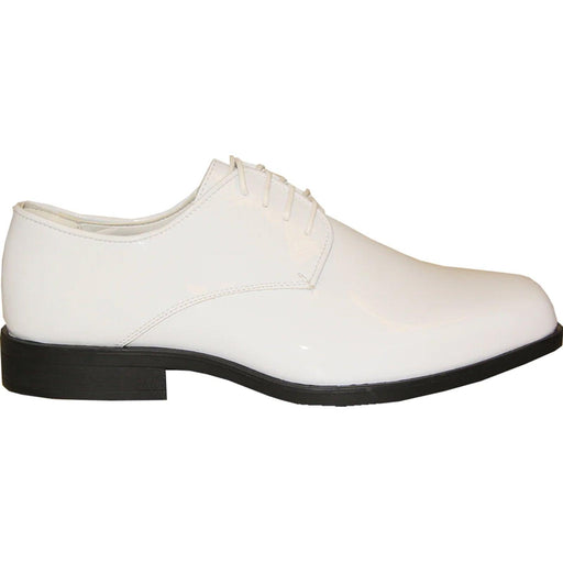 Bravo Men's Glossy White Patent Square Toe Tuxedo Dress Shoe - USA Men's Outlet