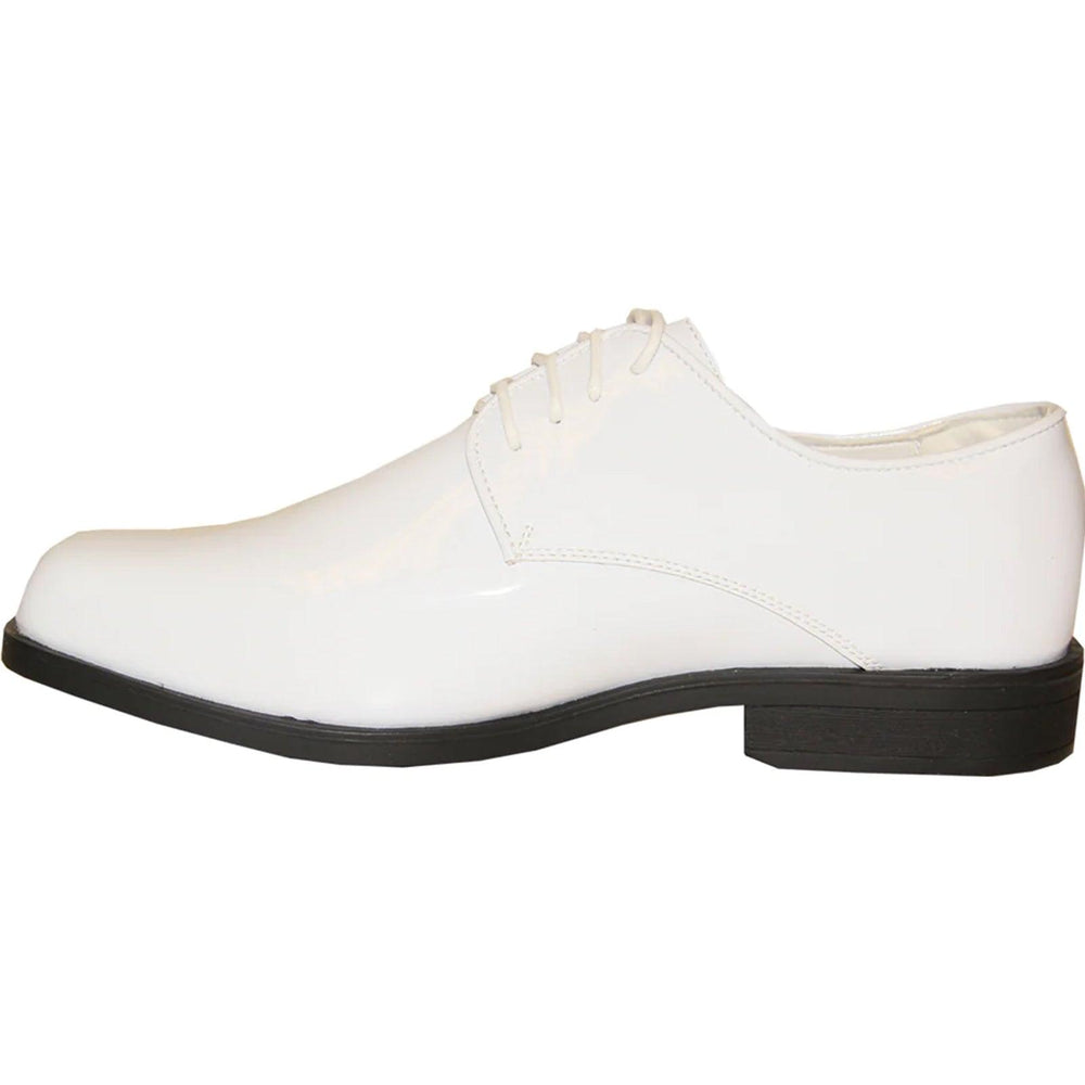 Bravo Men's Glossy White Patent Square Toe Tuxedo Dress Shoe - USA Men's Outlet