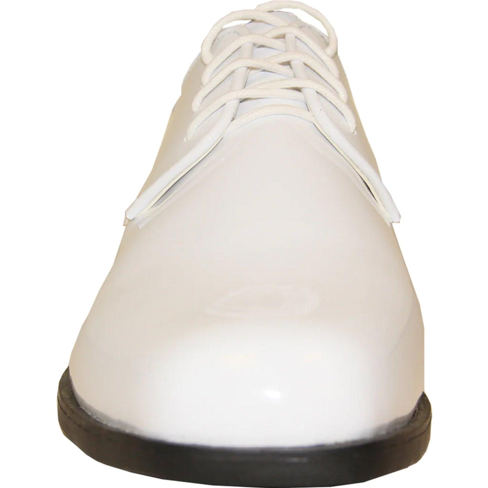 Bravo Men's Glossy White Patent Square Toe Tuxedo Dress Shoe - USA Men's Outlet