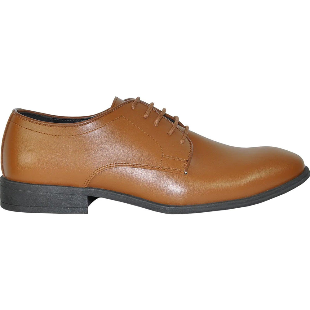 Bravo Men's Light Brown Classic Plain Toe Oxford Dress Shoe - USA Men's Outlet